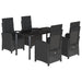 Set mobilier de grădină cu perne, 5 piese, negru, poliratan - WALTI WALTI