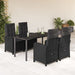 Set mobilier de grădină cu perne, 5 piese, negru, poliratan - WALTI WALTI