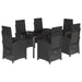 Set mobilier de grădină cu perne, 7 piese, negru, poliratan - WALTI WALTI