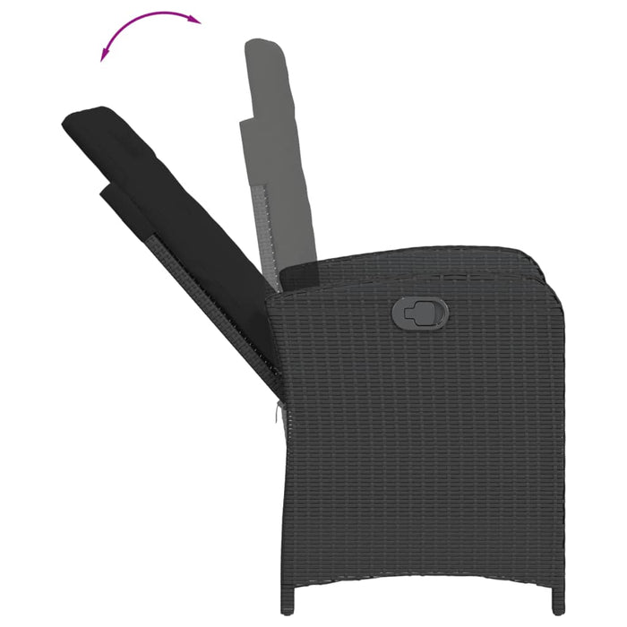 Set mobilier de grădină cu perne, 7 piese, negru, poliratan - WALTI WALTI