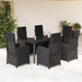 Set mobilier de grădină cu perne, 7 piese, negru, poliratan - WALTI WALTI