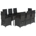 Set mobilier de grădină cu perne, 9 piese, negru, poliratan - WALTI WALTI