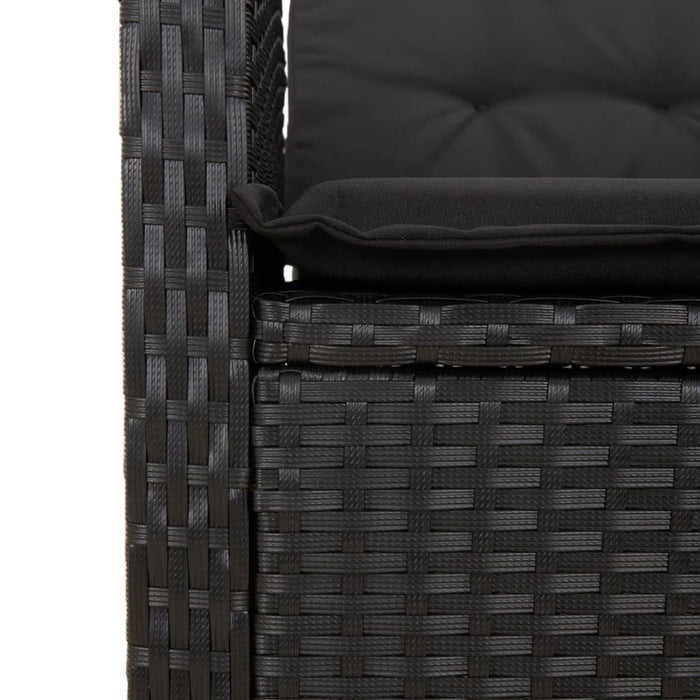Set mobilier de grădină cu perne, 9 piese, negru, poliratan - WALTI WALTI