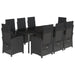 Set mobilier de grădină cu perne, 9 piese, negru, poliratan - WALTI WALTI