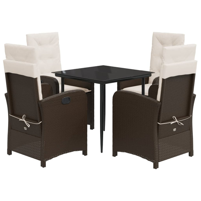 Set mobilier de grădină, 5 piese, cu perne, maro, poliratan - WALTI WALTI