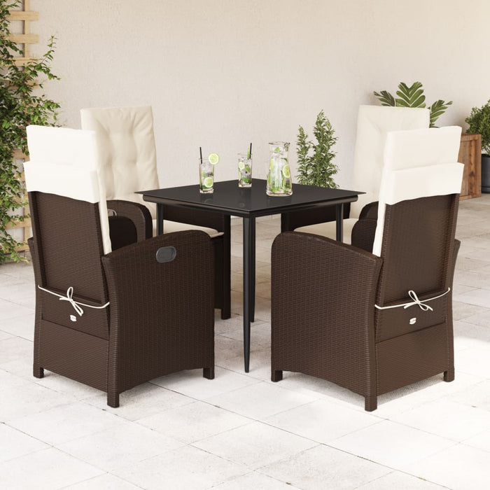 Set mobilier de grădină, 5 piese, cu perne, maro, poliratan - WALTI WALTI