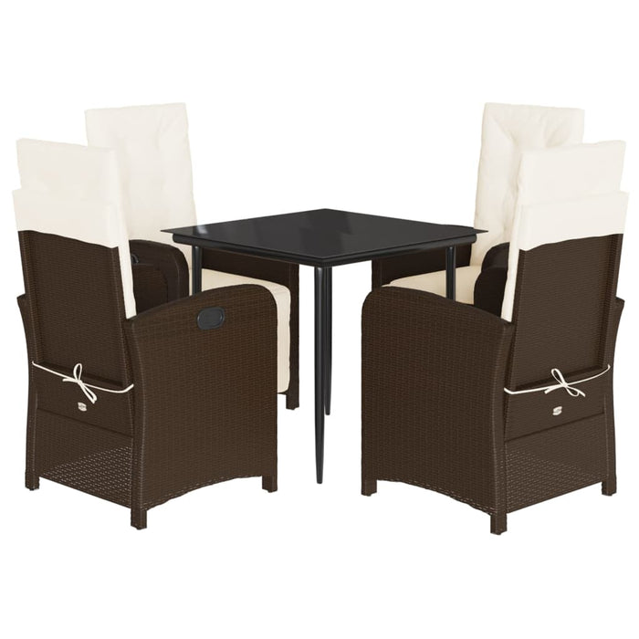 Set mobilier de grădină, 5 piese, cu perne, maro, poliratan - WALTI WALTI