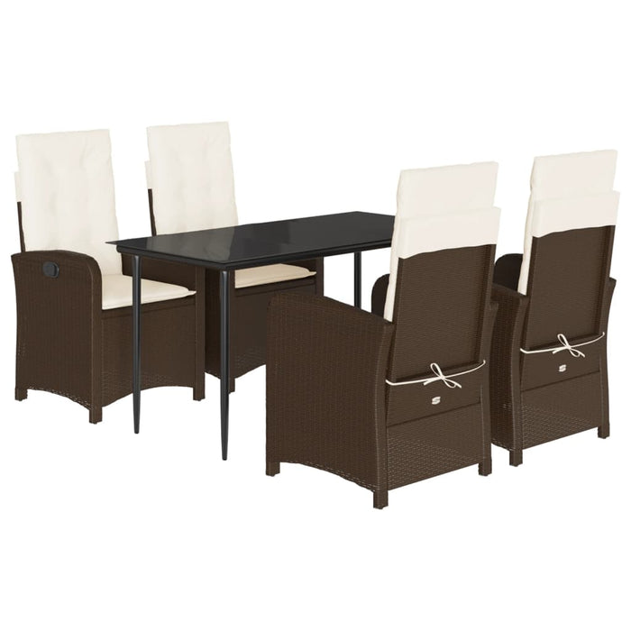 Set mobilier de grădină, 5 piese, cu perne, maro, poliratan - WALTI WALTI
