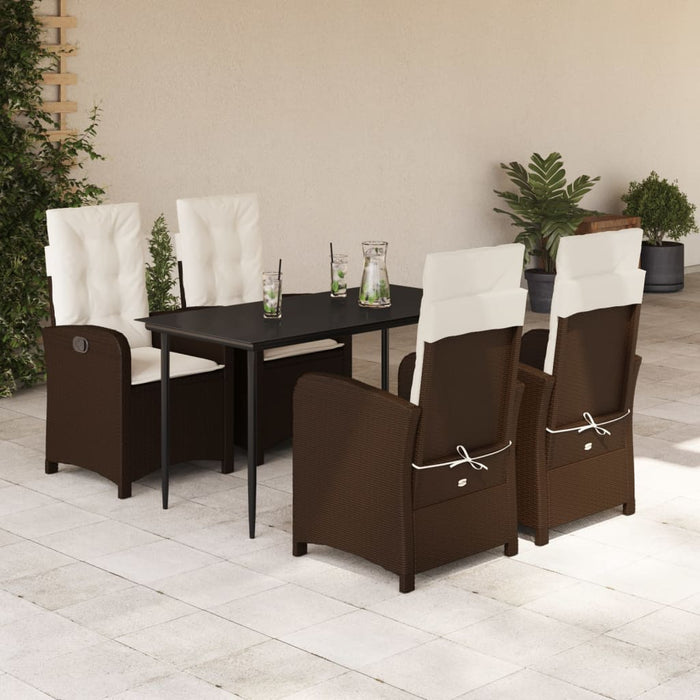 Set mobilier de grădină, 5 piese, cu perne, maro, poliratan - WALTI WALTI