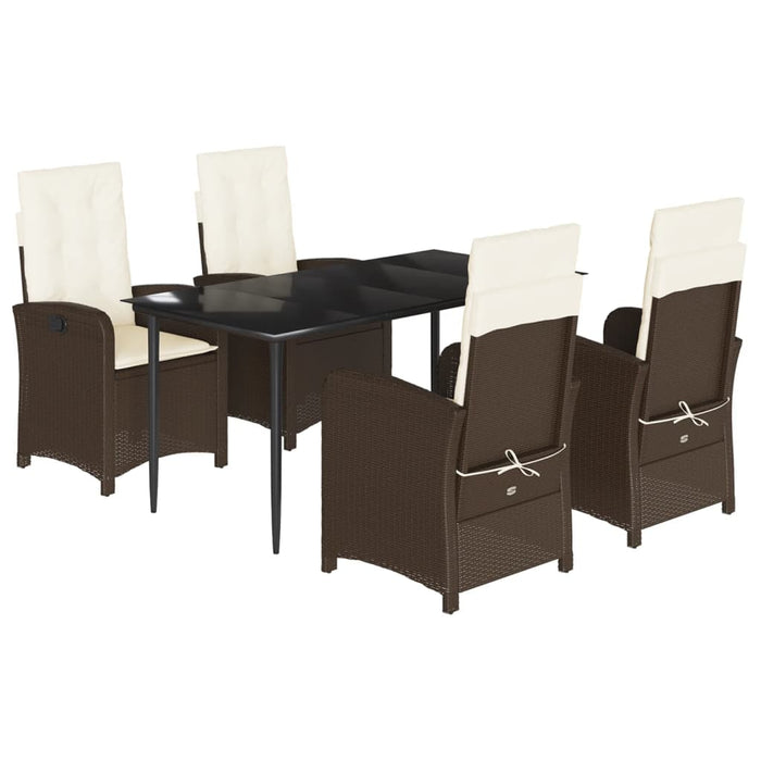 Set mobilier de grădină, 5 piese, cu perne, maro, poliratan - WALTI WALTI