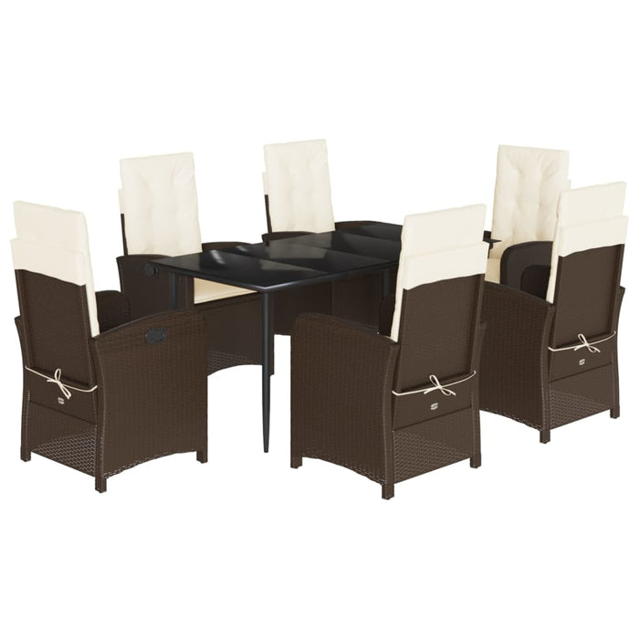 Set mobilier de grădină cu perne, 7 piese, maro, poliratan - WALTI WALTI