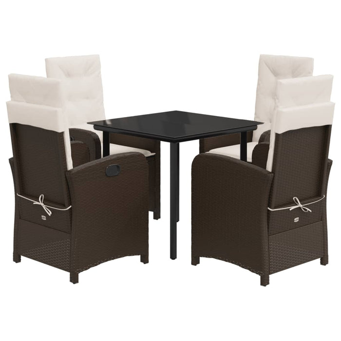 Set mobilier de grădină, 5 piese, cu perne, maro, poliratan - WALTI WALTI