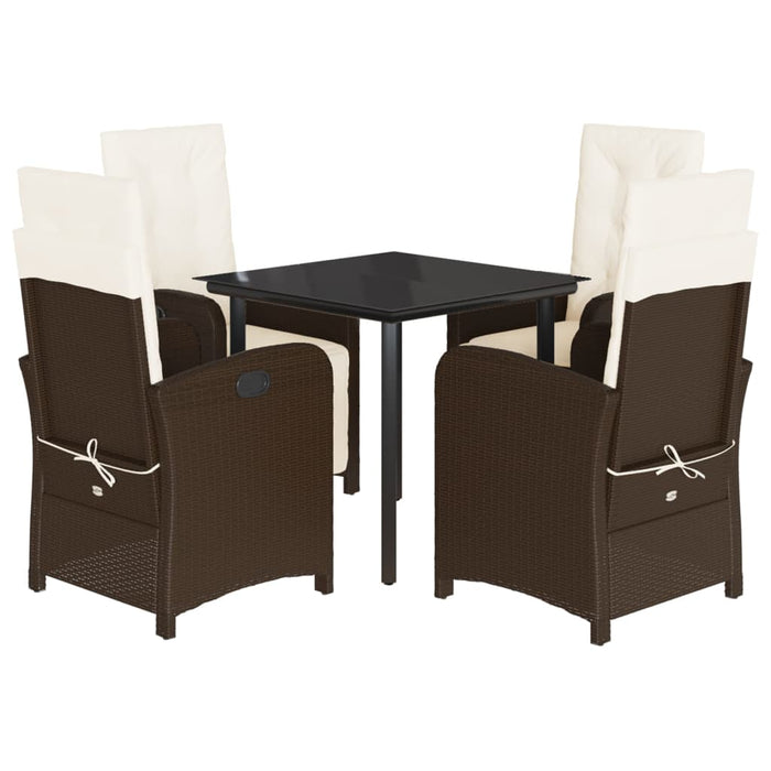 Set mobilier de grădină, 5 piese, cu perne, maro, poliratan - WALTI WALTI