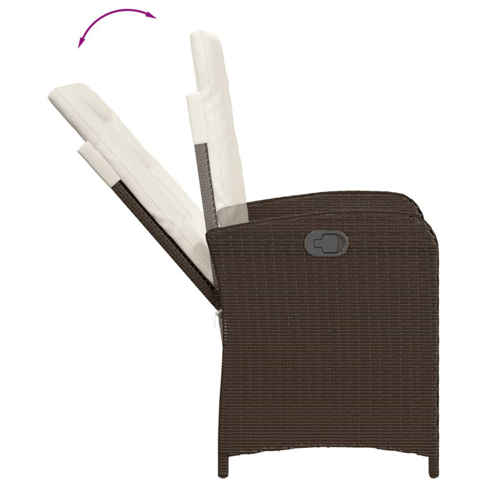 Set mobilier de grădină, 5 piese, cu perne, maro, poliratan - WALTI WALTI