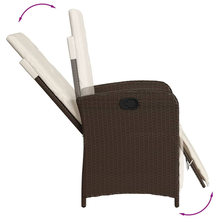 Set mobilier de grădină, 5 piese, cu perne, maro, poliratan - WALTI WALTI