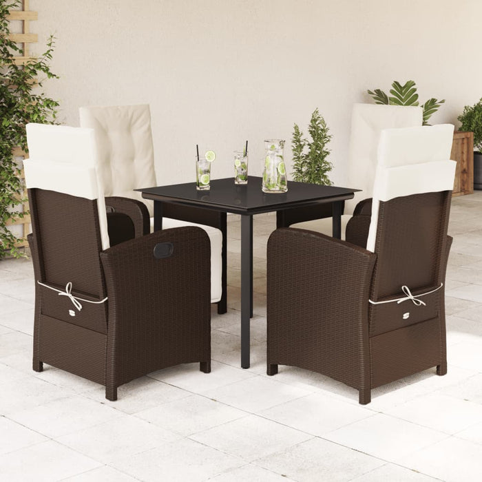 Set mobilier de grădină, 5 piese, cu perne, maro, poliratan - WALTI WALTI