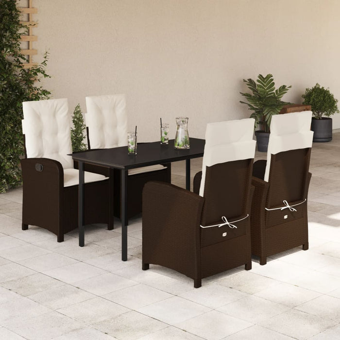 Set mobilier de grădină, 5 piese, cu perne, maro, poliratan - WALTI WALTI