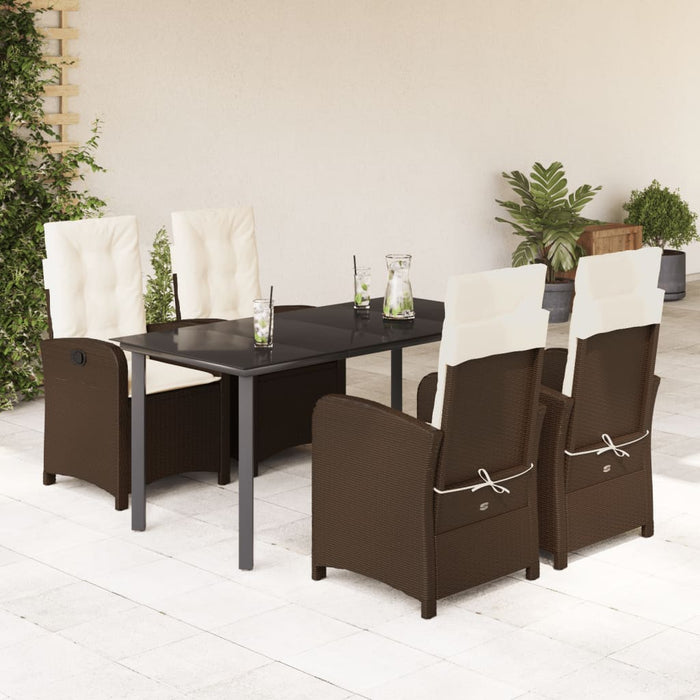 Set mobilier de grădină, 5 piese, cu perne, maro, poliratan - WALTI WALTI