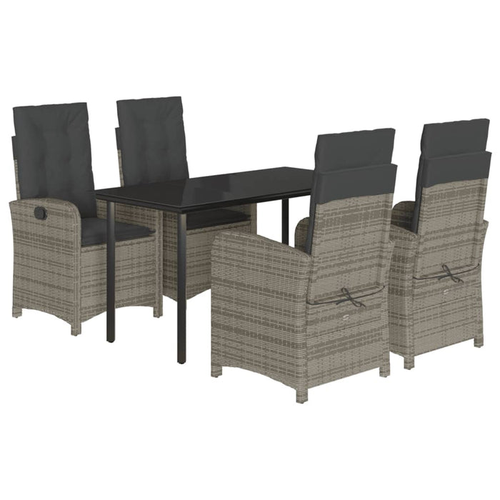 Set mobilier de grădină cu perne, 5 piese, gri, poliratan - WALTI WALTI