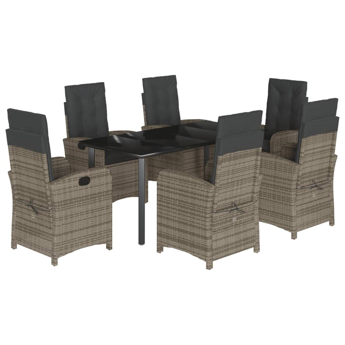 Set mobilier de grădină cu perne, 7 piese, gri, poliratan - WALTI WALTI