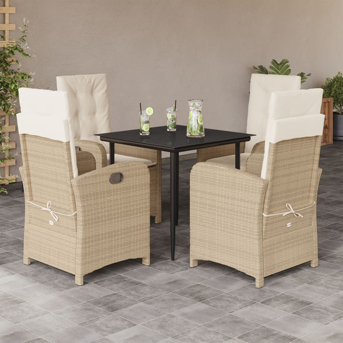 Set mobilier de grădină cu perne, 5 piese, bej, poliratan - WALTI WALTI