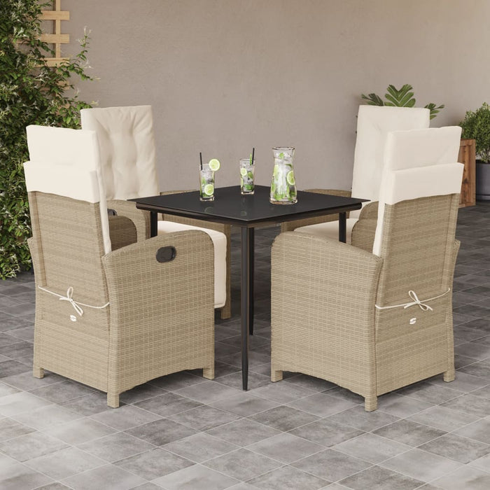 Set mobilier de grădină cu perne, 5 piese, bej, poliratan - WALTI WALTI
