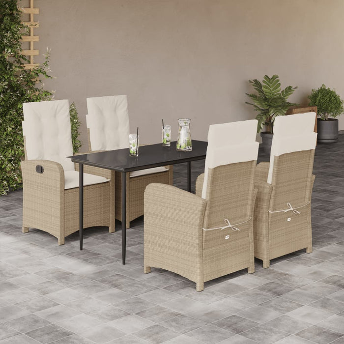 Set mobilier de grădină cu perne, 5 piese, bej, poliratan - WALTI WALTI