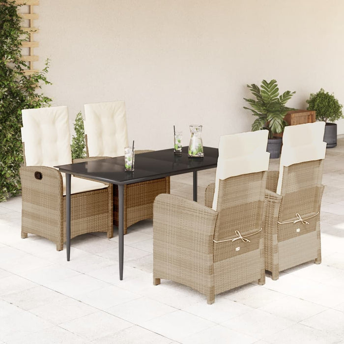 Set mobilier de grădină cu perne, 5 piese, bej, poliratan - WALTI WALTI