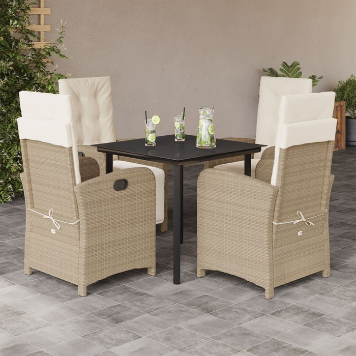 Set mobilier de grădină cu perne, 5 piese, bej, poliratan - WALTI WALTI