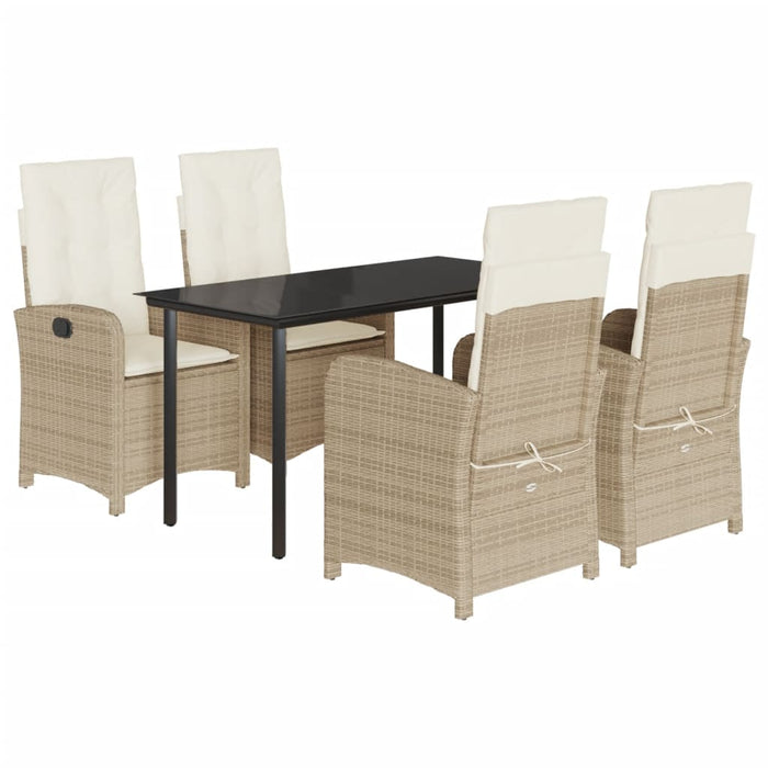Set mobilier de grădină cu perne, 5 piese, bej, poliratan - WALTI WALTI