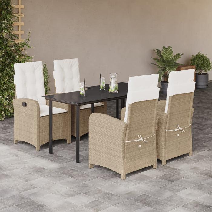 Set mobilier de grădină cu perne, 5 piese, bej, poliratan - WALTI WALTI
