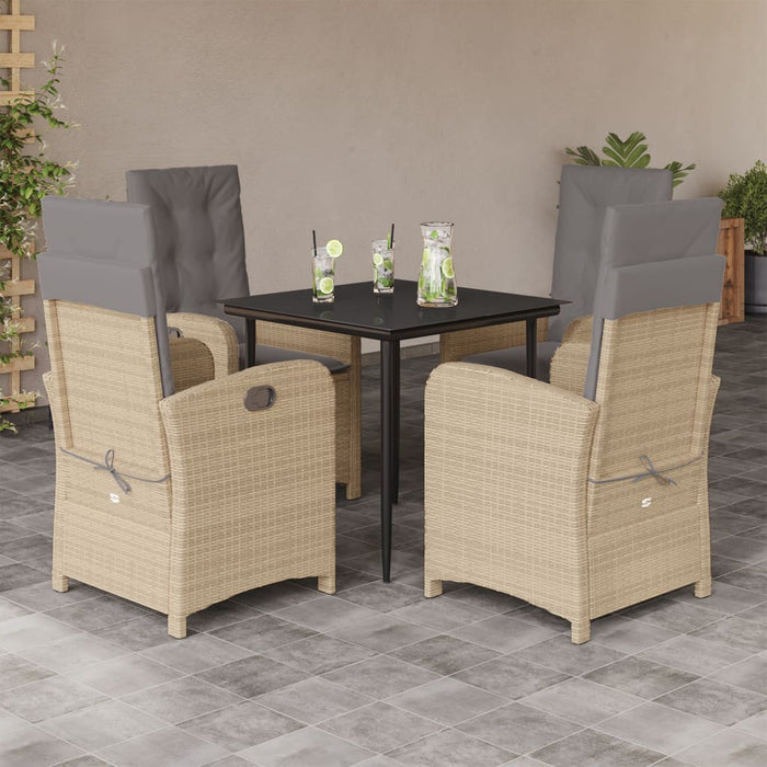 Set mobilier pentru grădină, 5 piese, cu perne, bej, poliratan - WALTI WALTI