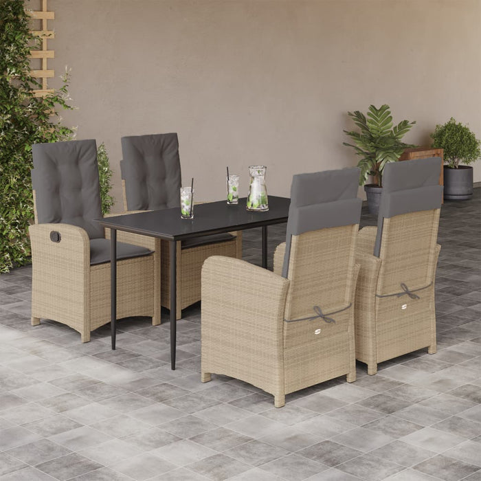 Set mobilier pentru grădină, 5 piese, cu perne, bej, poliratan - WALTI WALTI