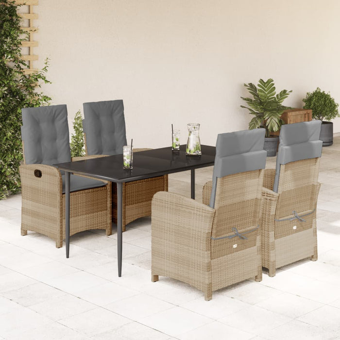 Set mobilier pentru grădină, 5 piese, cu perne, bej, poliratan - WALTI WALTI