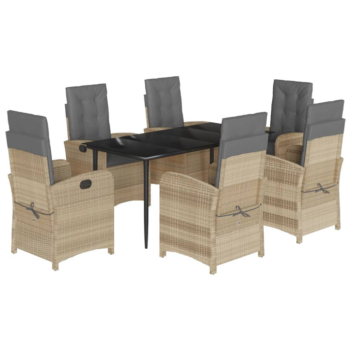Set mobilier pentru grădină, 7 piese, cu perne, bej, poliratan - WALTI WALTI