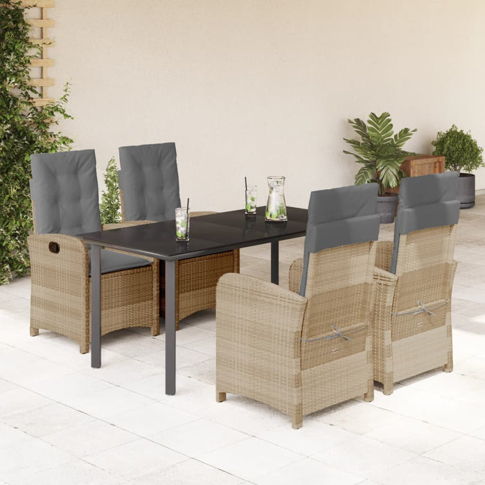 Set mobilier pentru grădină, 5 piese, cu perne, bej, poliratan - WALTI WALTI