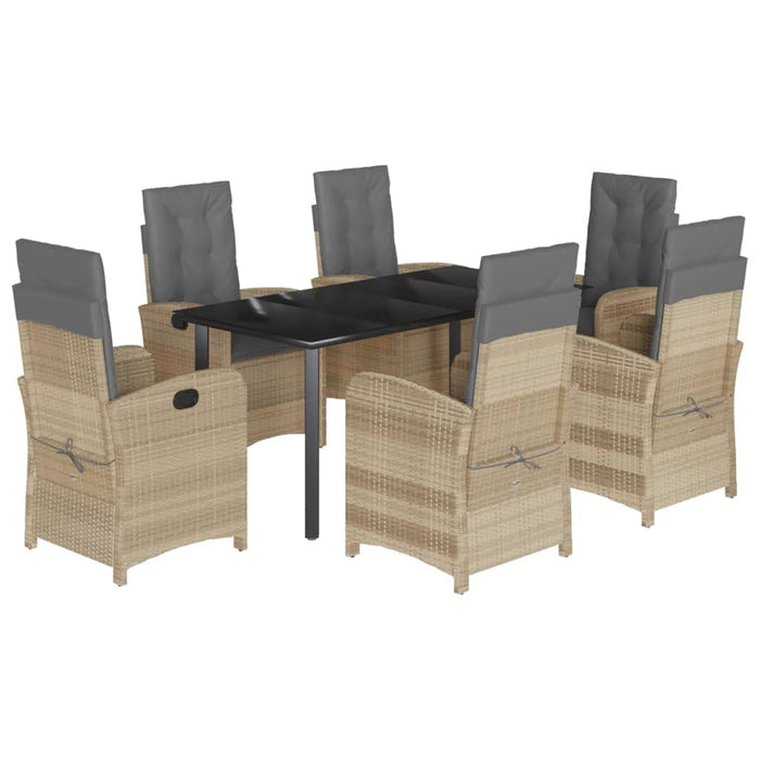 Set mobilier pentru grădină, 7 piese, cu perne, bej, poliratan WALTI