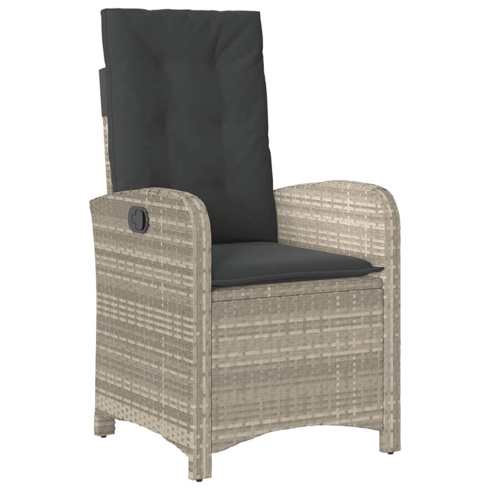 Set mobilier de grădină cu perne, 5 piese gri deschis poliratan WALTI