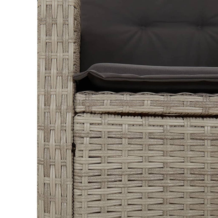 Set mobilier de grădină cu perne, 5 piese gri deschis poliratan WALTI