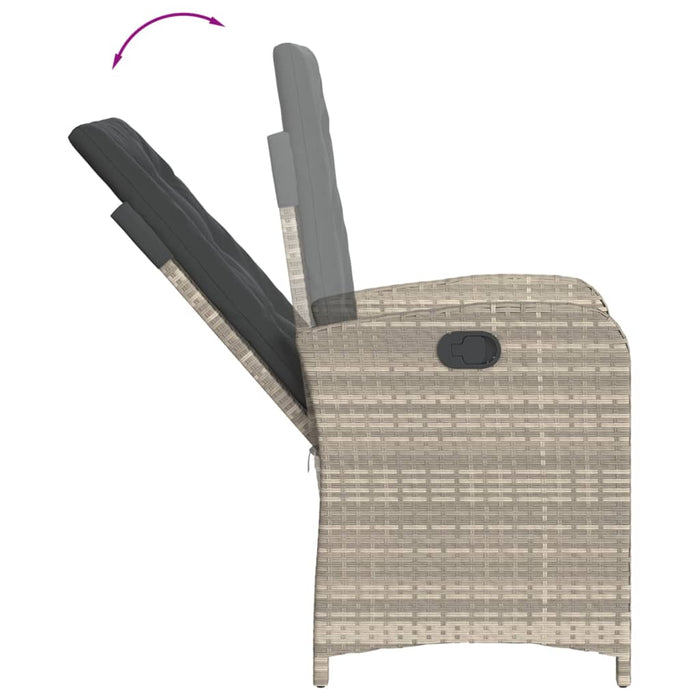 Set mobilier de grădină cu perne, 5 piese gri deschis poliratan - WALTI WALTI