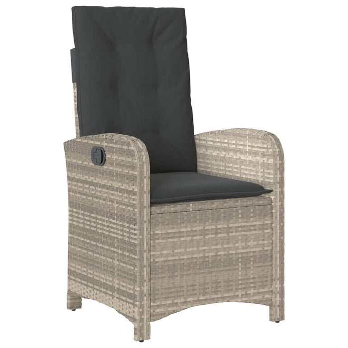 Set mobilier de grădină cu perne, 7 piese gri deschis poliratan - WALTI WALTI