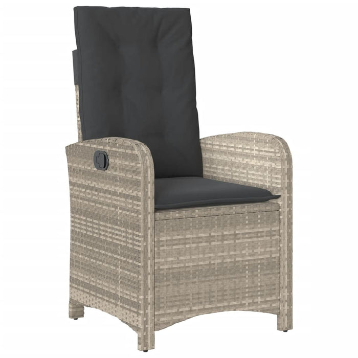 Set mobilier de grădină cu perne, 7 piese gri deschis poliratan WALTI
