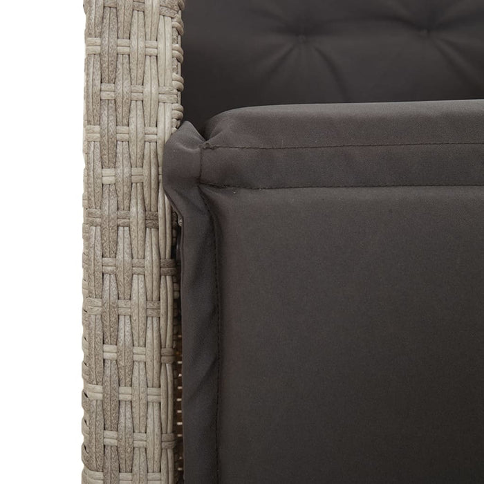 Set mobilier de grădină cu perne, 7 piese gri deschis poliratan WALTI