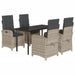 Set mobilier de grădină cu perne, 5 piese gri deschis poliratan - WALTI WALTI