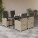 Set mobilier de grădină cu perne, 5 piese gri deschis poliratan - WALTI WALTI