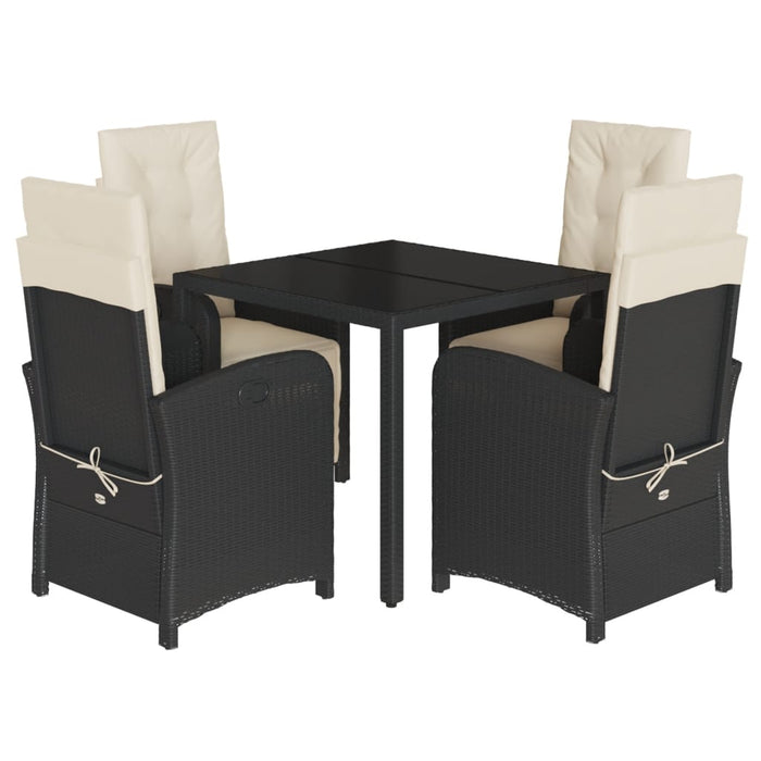 Set mobilier de grădină cu perne, 5 piese, negru, poliratan - WALTI WALTI