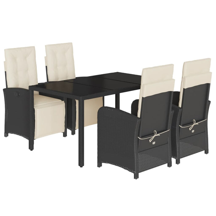 Set mobilier de grădină cu perne, 5 piese, negru, poliratan - WALTI WALTI