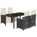 Set mobilier de grădină cu perne, 5 piese, negru, poliratan - WALTI WALTI