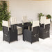 Set mobilier de grădină cu perne, 7 piese, negru, poliratan - WALTI WALTI
