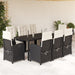 Set mobilier de grădină cu perne, 9 piese, negru, poliratan - WALTI WALTI